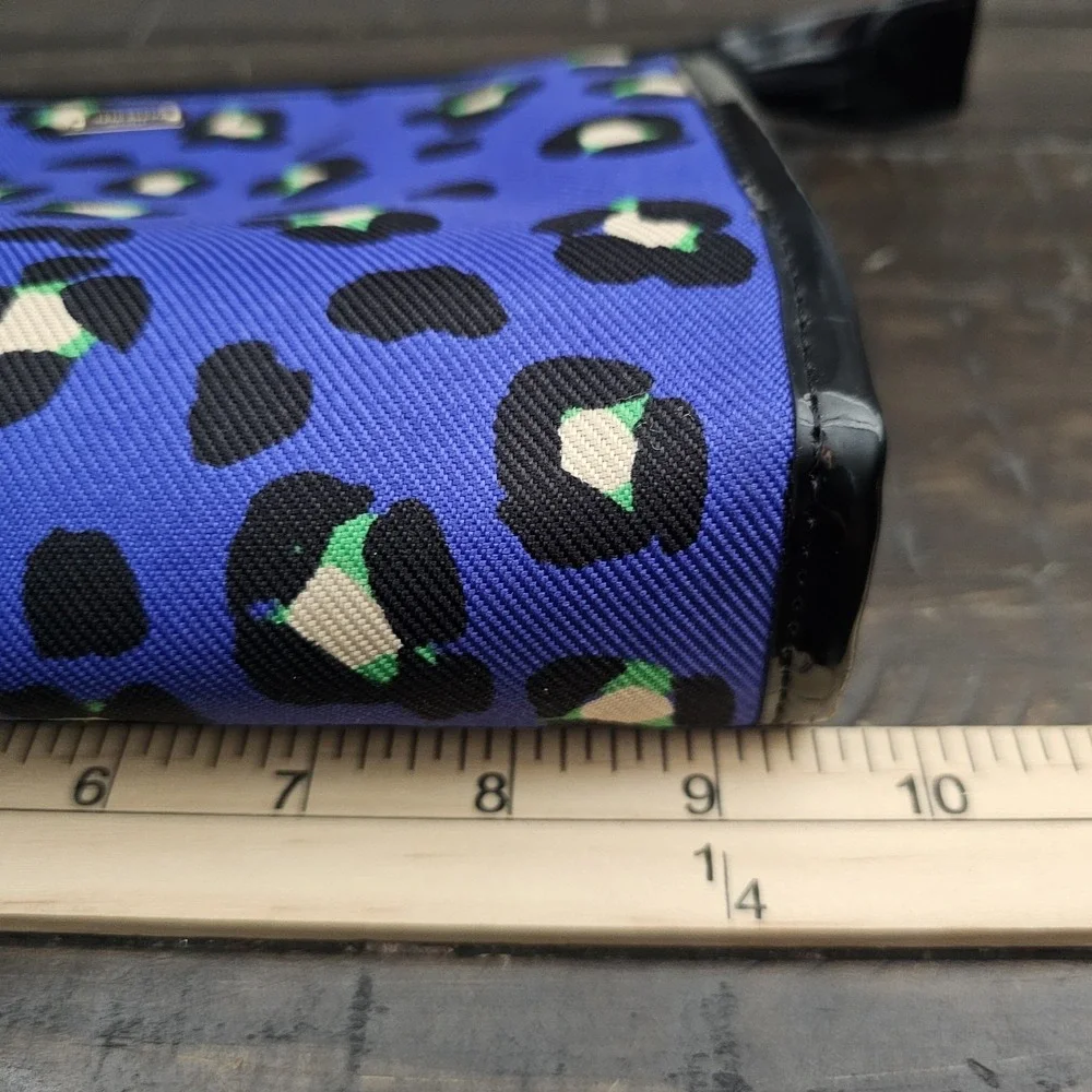 Kate Spade Slim Universal Emperblue Leopard Cosmetic Makeup Bag Sleeve Pouch Zip